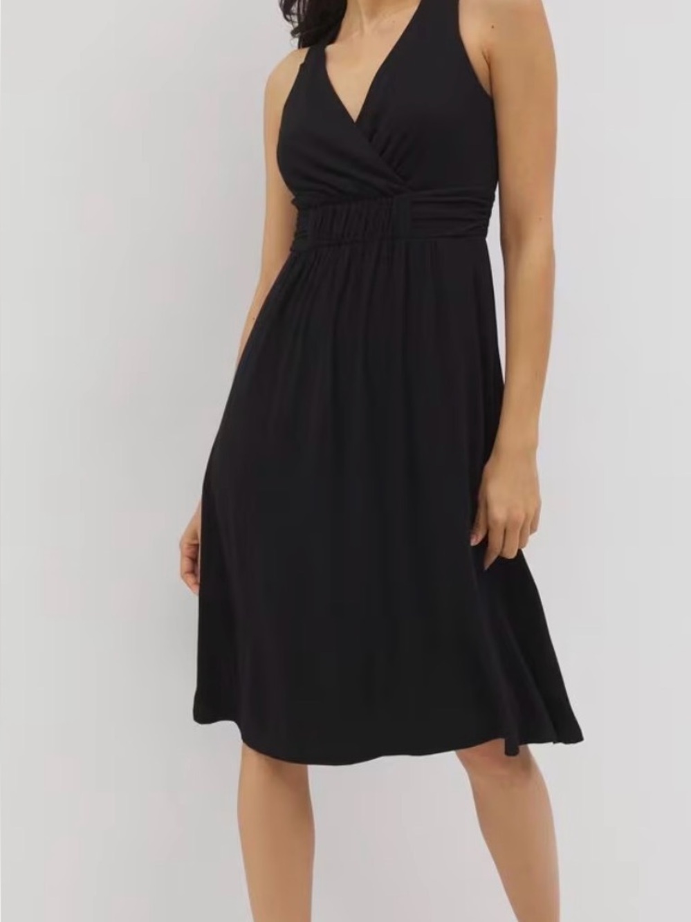 NWT Soma Isla Short Bra Dress XS Black Strappy Stretch Padded Pocket Sundress